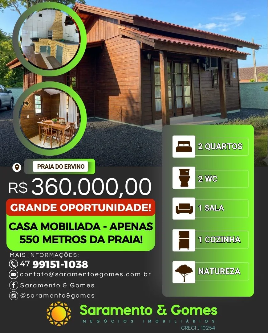 Casa Mobiliada, Aconchegante e Confortável localizada a 550 metros do Mar 