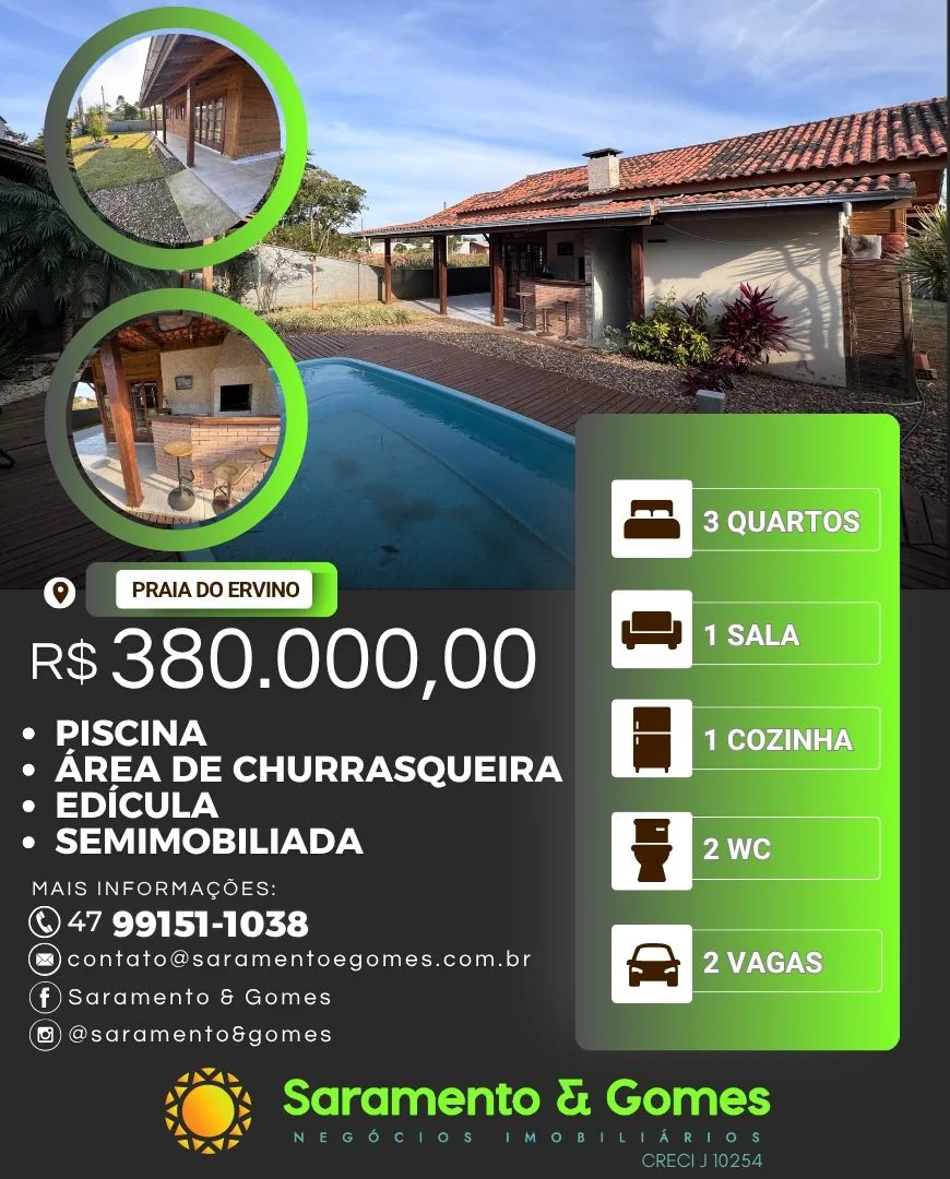 Casa com Piscina e Espaço Gourmet 